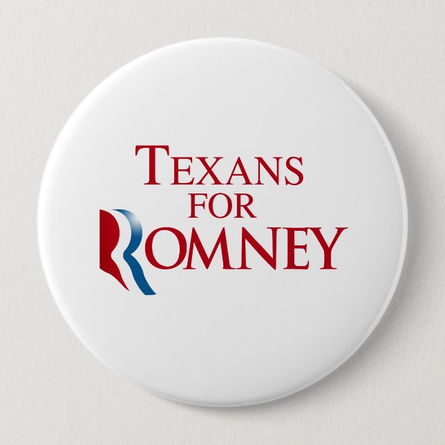 TEXANS FOR ROMNEY.png 4 Inch Round Button (Front)