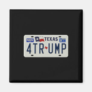 Texans For Trump Vintage License Plate Campaign  Magnet