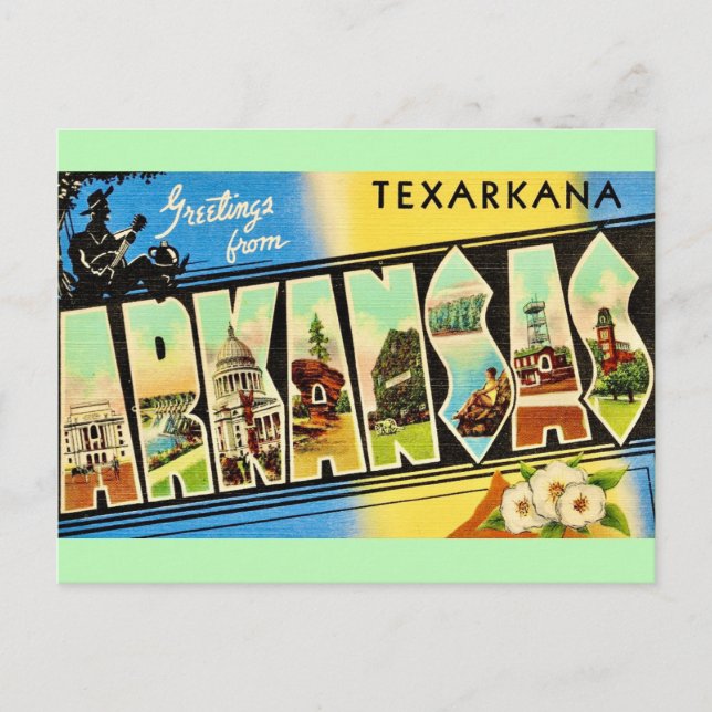 Texarkana Arkansas Retro Postcard  (Front)