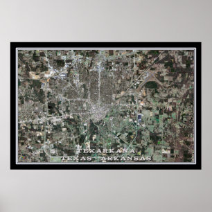 Texarkana Texas Satellite Poster Map