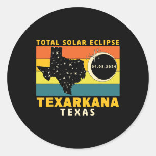 Texarkana Texas Total Solar Eclipse 2024  Classic Round Sticker