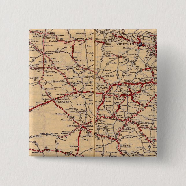 Texas 11 2 inch square button (Front)