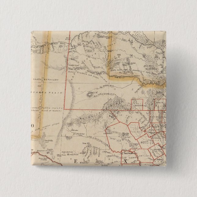 Texas 4 2 inch square button (Front)