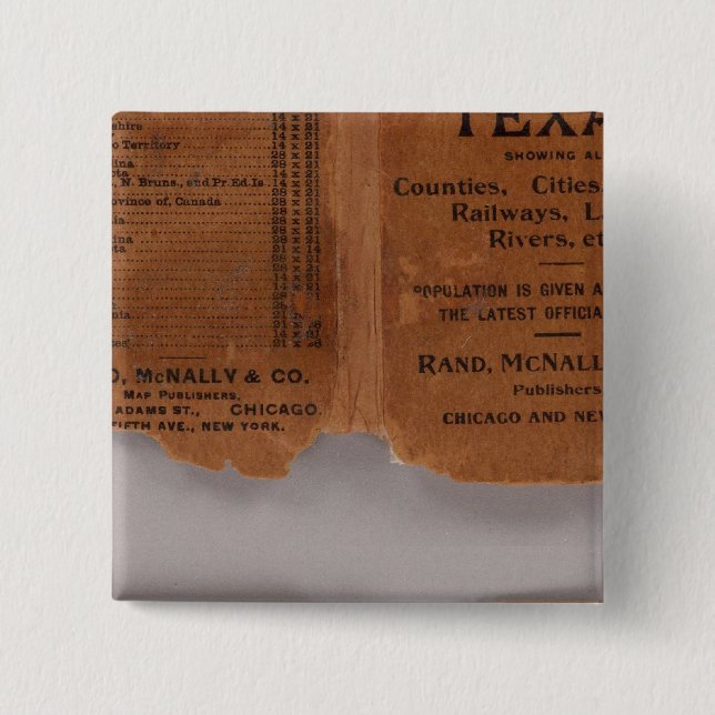 Texas 5 2 inch square button (Front)