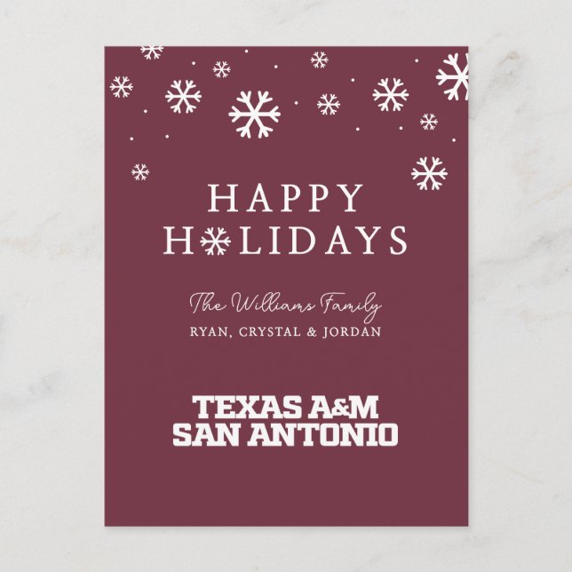 Texas A&M San Antonio Holiday Postcard (Front)