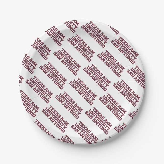 Texas A&M University-San Antonio Paper Plate (Front)