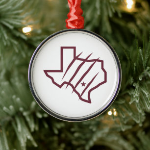 Texas A&M University-San Antonio   State Logo Metal Ornament