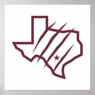 Texas A&M University-San Antonio   State Logo Poster
