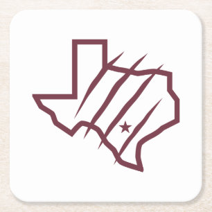 Texas A&M University-San Antonio   State Logo Square Paper Coaster