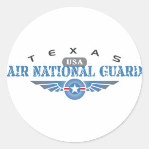 Texas Air National Guard Classic Round Sticker
