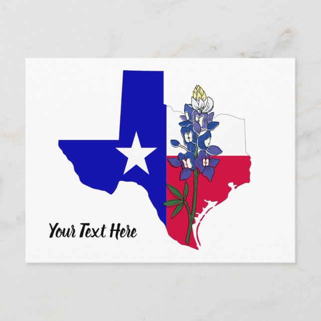 Texas and Bluebonnet Postcard (Front)