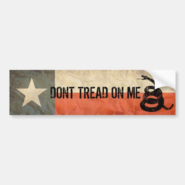 Texas and Don’t Tread on Me Flag Together Bumper Sticker (Front)