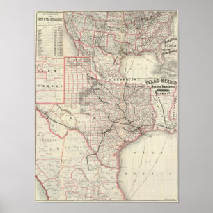 Texas and Mexico, Houston Poster