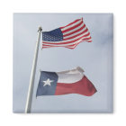 Texas and United States Flag Square Magnet