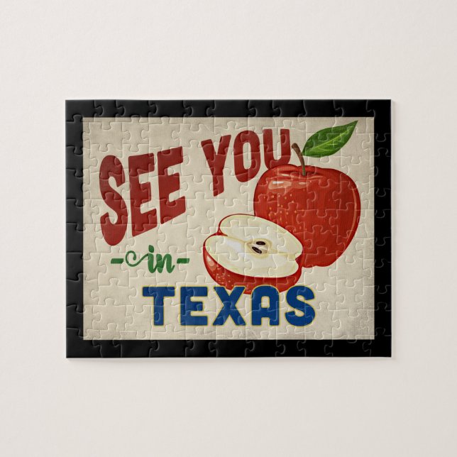 Texas Apple - Vintage Travel Jigsaw Puzzle (Horizontal)