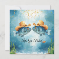 Texas Aquarium Cowboy Fish Party Invitation 