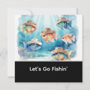 Texas Aquarium Cowboy Fish Party Napkins  Invitation