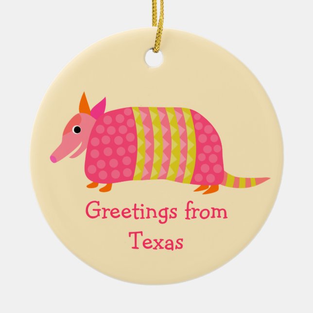 Texas Armadillo Ornament (Front)