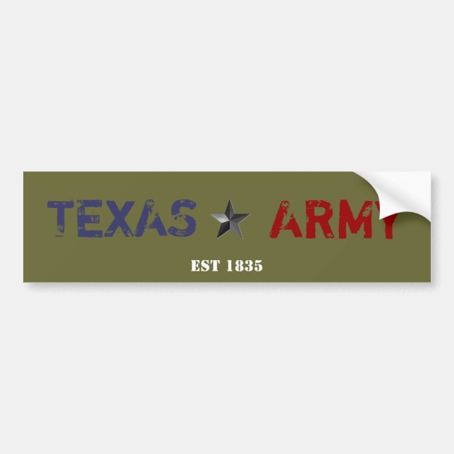 TEXAS ARMY BUMPER STICKER (Front)