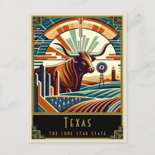 Texas   Art Deco Postcard