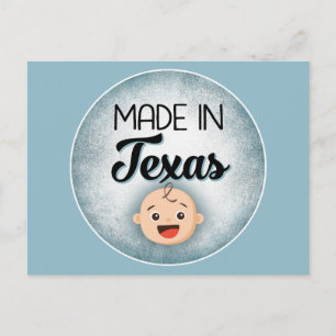 Texas Baby Funny Blue New Boy Carte postale