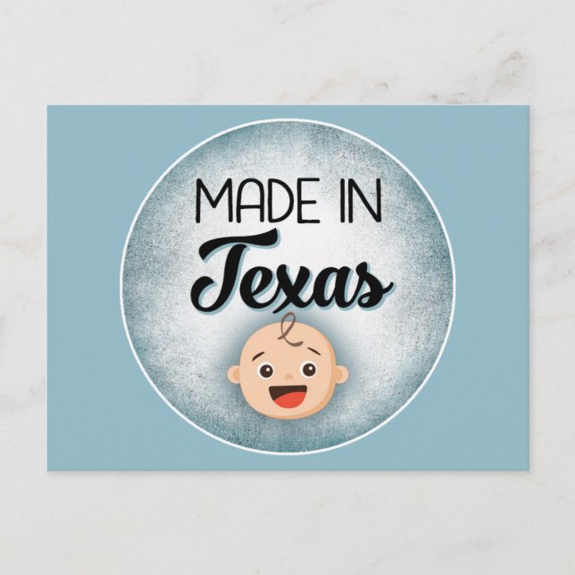 Texas Baby Funny Blue New Boy Postcard (Front)