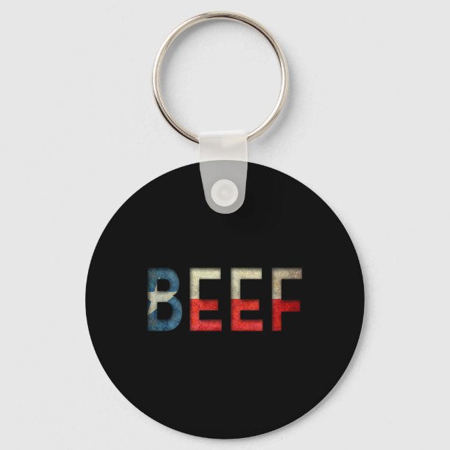 Texas Beef The Heart Of Rbecue  Keychain (Front)