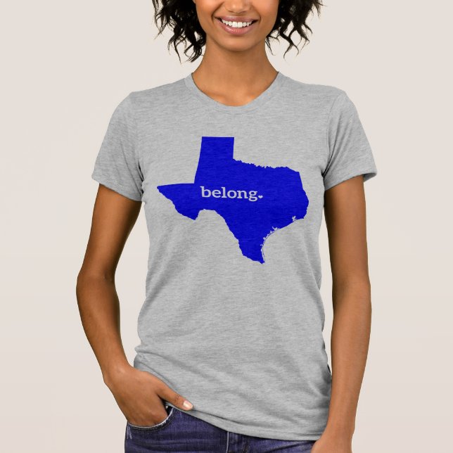 Texas Belong State Map T-Shirt (Front)