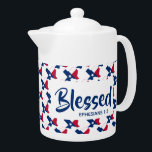 TEXAS Blessed Christian Scripture MEDIUM<br><div class="desc">Celebrate your TEXAS roots AND your faith, whilst drinking your favourite hot beverage. Outline of the US state of TEXAS in a diagonal tiled pattern, with Scripture reference Ephesians 1:3 (Blessed with every spiritual blessing) . All fully customisable so you can personalise with your own favourite Scripture reference or text...</div>