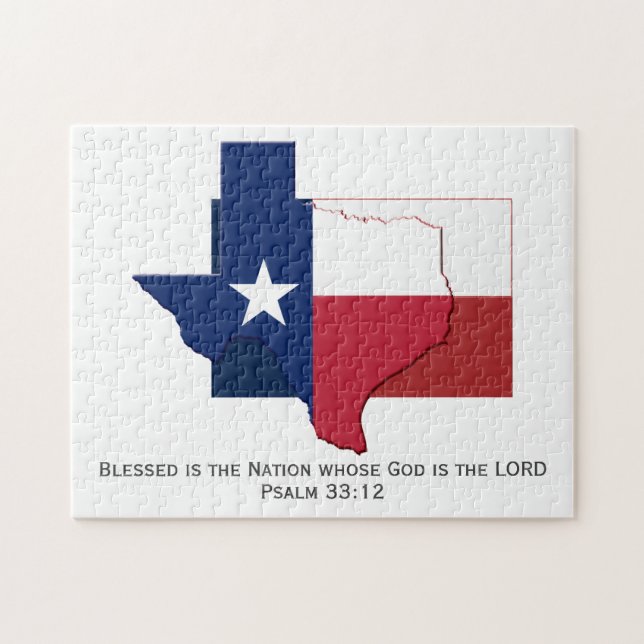TEXAS | Blessed Nation | TEXAN FLAG Jigsaw Puzzle (Horizontal)