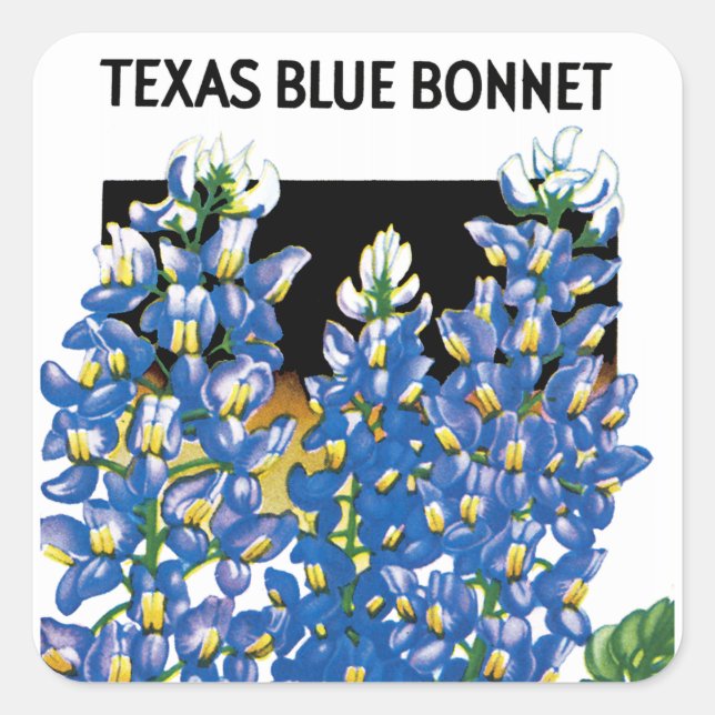Texas Blue Bonnet Seed Packet Label (Front)