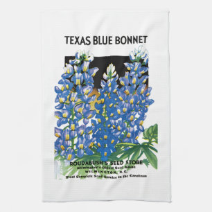 Texas Blue Bonnet Seed Packet Label Kitchen Towel