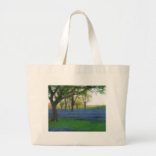 Texas Blue Bonnets Large Tote Bag