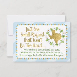 Texas Blue Gold Baby shower Apportez Une Carte De 