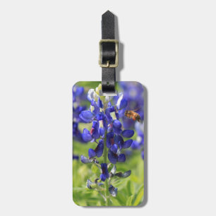 Texas Bluebonnet & Bumblebee personalized luggage Tag