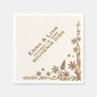 Texas Bluebonnet Elegant Floral Wedding Napkins