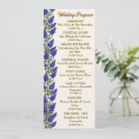 Texas Bluebonnet Floral Wedding Program