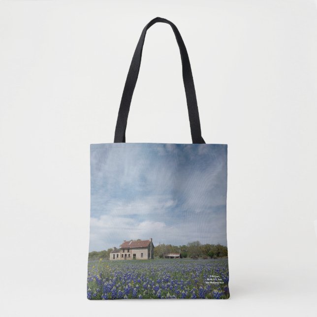 Texas Bluebonnet House - Marble Falls, Texas Tote Bag (Front)