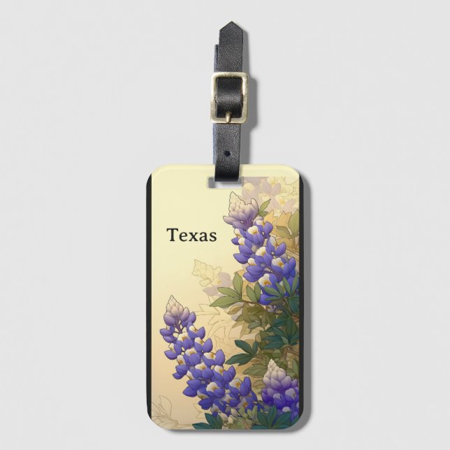 Texas Bluebonnet Luggage Tag (Front Vertical)