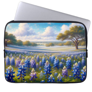 Texas Bluebonnet Meadow Landscape Laptop Sleeve