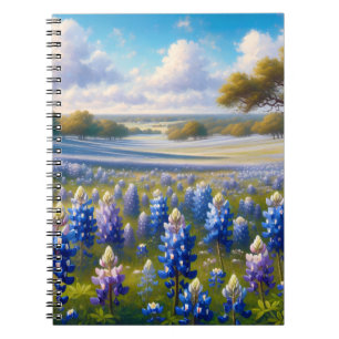 Texas Bluebonnet Meadow Landscape Notebook