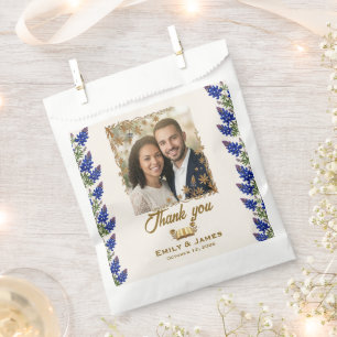 Texas Bluebonnet Photo Wedding Favour Seed Packet Bag