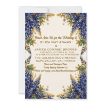 Texas Bluebonnet Photo Wedding Invitation