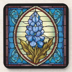 Texas Bluebonnet Stained Glass Coaster