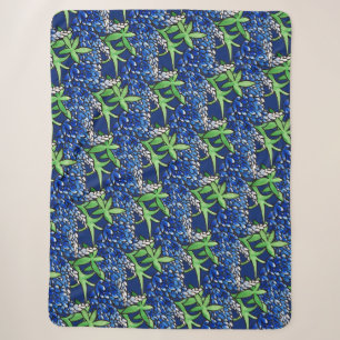 Texas Bluebonnet Texan Love Flower Sherpa Blanket