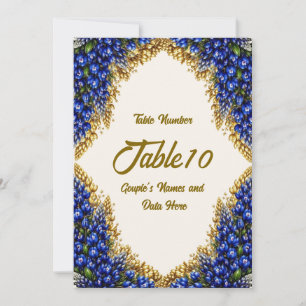 Texas Bluebonnet Wedding Table Number Card 2) Ürü