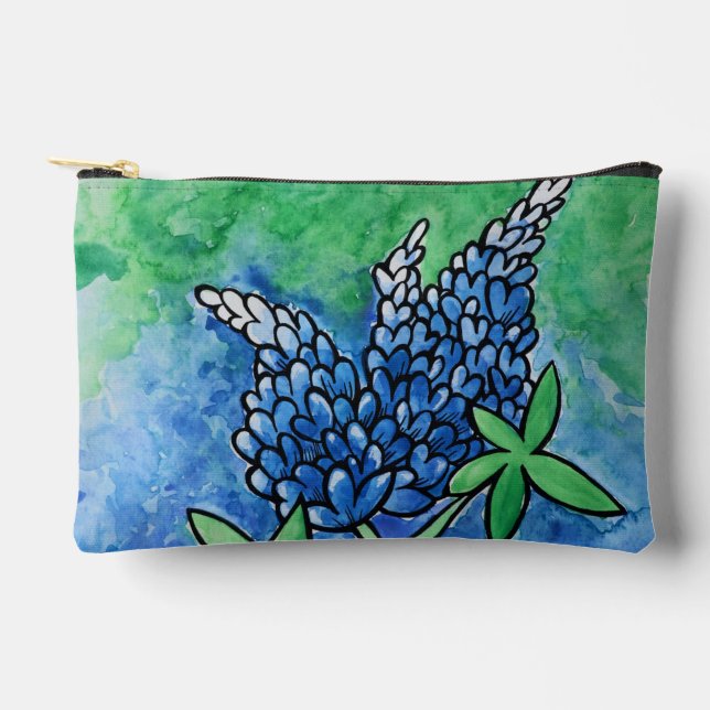 Texas Bluebonnets Accessory Pouch (Front)