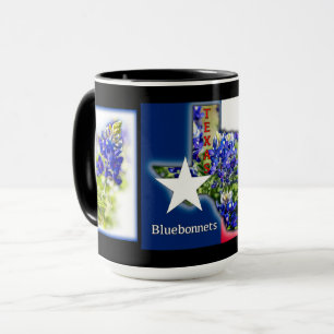 Texas Bluebonnets and state colours with black, Mu Mug