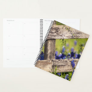 Texas Bluebonnets Around A Country Fence Planner