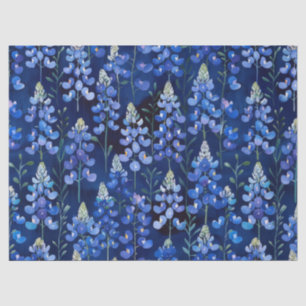 Texas Bluebonnets Blue Wild Flowers Pattern Tissue Paper